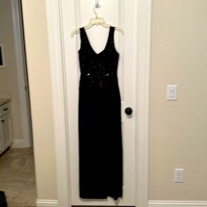 Formal black gown with sequins
